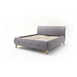 Antracitovosivá čalúnená dvojlôžková posteľ s úložným priestorom s roštom 180x200 cm Matheo – Meise Möbel vyobraziť