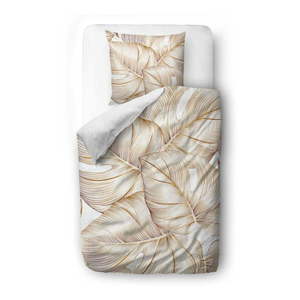 Bavlnená saténová posteľná bielizeň Butter Kings Golden Leaves, 140 x 200 cm vyobraziť
