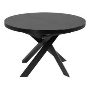 Čierny okrúhly rozkladací jedálenský stôl so sklenenou doskou ø 160 cm Vashti – Kave Home vyobraziť