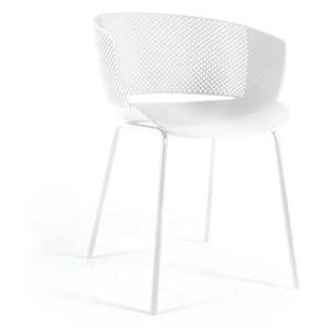 Biela kovovo-plastová záhradná stolička Yeray – Kave Home vyobraziť