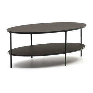 Čierny konferenčný stolík so sklenenou doskou 65x110 cm Fideia – Kave Home vyobraziť