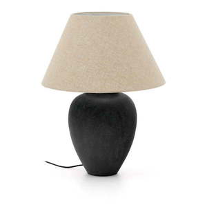 Čierno-béžová stolová lampa s textilným tienidlom (výška 60 cm) Mercadal – Kave Home vyobraziť