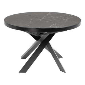 Čierny okrúhly rozkladací jedálenský stôl s keramickou doskou ø 160 cm Vashti – Kave Home vyobraziť