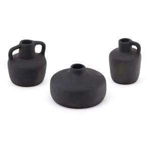 Čierne terakotové vázy v súprave 3 ks (výška 6 cm) Sofra – Kave Home vyobraziť