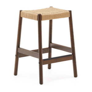 Hnedé/v prírodnej farbe barové stoličky v súprave 2 ks z dubového dreva (výška sedadla 66 cm) Yalia – Kave Home vyobraziť