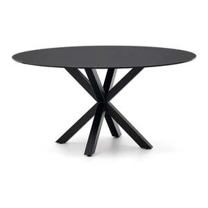 Čierny okrúhly jedálenský stôl so sklenenou doskou ø 150 cm Argo – Kave Home vyobraziť