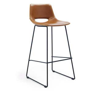 Koňakovohnedé barové stoličky z imitácie kože v súprave 2 ks (výška sedadla 76 cm) Zahara – Kave Home vyobraziť