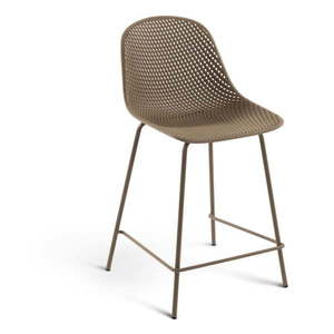 Béžová kovová/plastová záhradná barová stolička Quinby – Kave Home vyobraziť