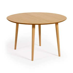 Rozkladací jedálenský stôl v dekore duba v prírodnej farbe ø 120 cm Oqui – Kave Home vyobraziť