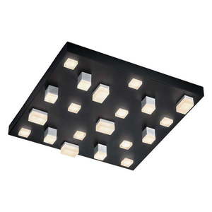 Čierne LED stropné svietidlo s kovovým tienidlom 45x45 cm Civeto – CINQUE vyobraziť