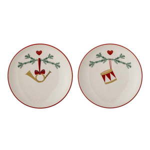 Biele dezertné taniere s vianočným motívom z kameniny v súprave 2 ks ø 16 cm Yule – Bloomingville vyobraziť