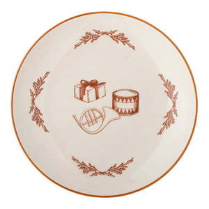 Biely dezertný kameninový tanier s vianočným motívom ø 20, 5 cm Beth – Bloomingville vyobraziť