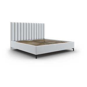 Svetlosivá čalúnená dvojlôžková posteľ s úložným priestorom s roštom 180x200 cm Casey – Mazzini Beds vyobraziť