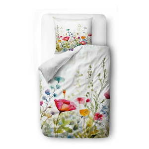 Obliečky na jednolôžko z bavlneného saténu 140x200 cm Watercolour Flowers – Butter Kings vyobraziť
