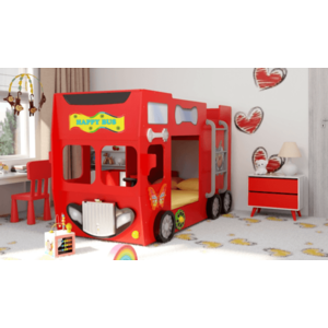Artplast Detská poschodová posteľ HAPPY BUS | červený vyobraziť