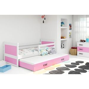BMS Detská posteľ s prístelkou RICO 2 | biela 80x190 cm Farba: Ružová vyobraziť