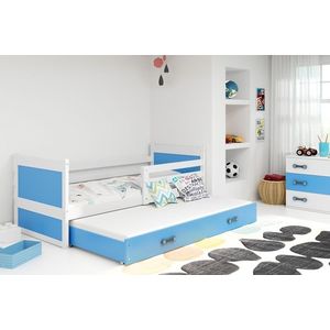 BMS Detská posteľ s prístelkou RICO 2 | biela 80x190 cm Farba: Modrá vyobraziť