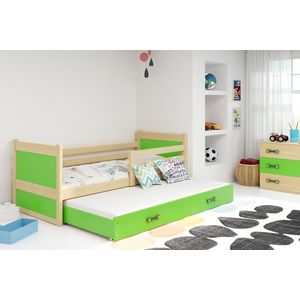 BMS Detská posteľ s prístelkou RICO 2 | borovica 80 x 190 cm Farba: Zelená vyobraziť