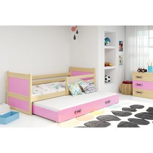 BMS Detská posteľ s prístelkou RICO 2 | borovica 80 x 190 cm Farba: Ružová vyobraziť