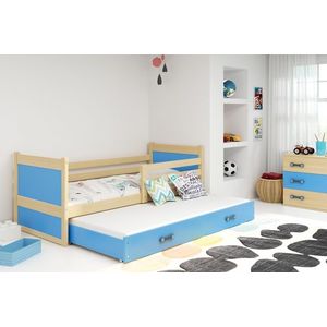 BMS Detská posteľ s prístelkou RICO 2 | borovica 80 x 190 cm Farba: Modrá vyobraziť