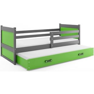 BMS Detská posteľ s prístelkou RICO 2 | sivá 90 x 200 cm Farba: Zelená vyobraziť