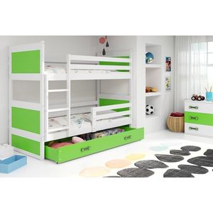 BMS Detská poschodová posteľ RICO | biela 80 x 160 cm Farba: Zelená vyobraziť