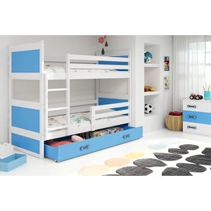 BMS Detská poschodová posteľ RICO | biela 80 x 160 cm Farba: Modrá vyobraziť