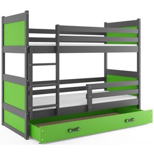 BMS Detská poschodová posteľ RICO | sivá 80 x 160 cm Farba: Zelená vyobraziť