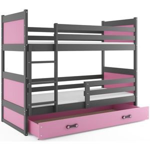 BMS Detská poschodová posteľ RICO | sivá 80 x 160 cm Farba: Ružová vyobraziť