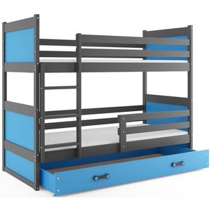 BMS Detská poschodová posteľ RICO | sivá 80 x 160 cm Farba: Modrá vyobraziť