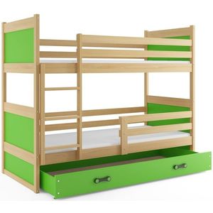 BMS Detská poschodová posteľ RICO | borovica 80 x 160 cm Farba: Zelená vyobraziť