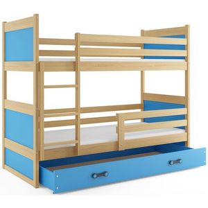 BMS Detská poschodová posteľ RICO | borovica 80 x 160 cm Farba: Modrá vyobraziť