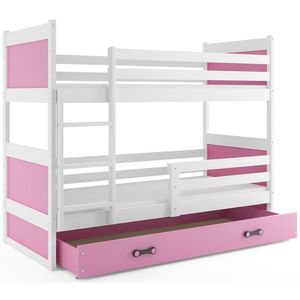 BMS Detská poschodová posteľ RICO | biela 90 x 200 cm Farba: Ružová vyobraziť