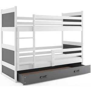 BMS Detská poschodová posteľ RICO | biela 90 x 200 cm Farba: Sivá vyobraziť