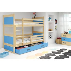 BMS Detská poschodová posteľ RICO | borovica 90 x 200 cm Farba: Modrá vyobraziť