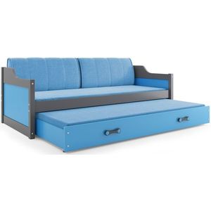 BMS Detská posteľ s prístelkou DAWID | sivá 80 x 190 cm Farba: Modrá vyobraziť