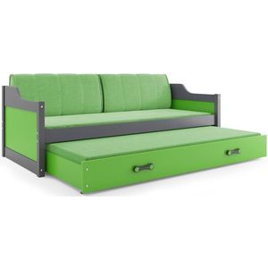 BMS Detská posteľ s prístelkou DAWID | sivá 80 x 190 cm Farba: Zelená vyobraziť