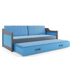 BMS Detská posteľ s prístelkou DAWID | sivá 90 x 200 cm Farba: Modrá vyobraziť