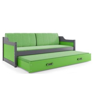 BMS Detská posteľ s prístelkou DAWID | sivá 90 x 200 cm Farba: Zelená vyobraziť