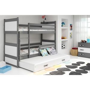 BMS Detská poschodová posteľ s prístelkou RICO 3 | sivá 80 x 190 cm Farba: Biela vyobraziť