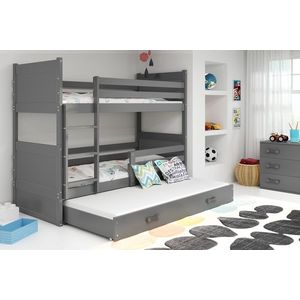 BMS Detská poschodová posteľ s prístelkou RICO 3 | sivá 80 x 190 cm Farba: Sivá vyobraziť