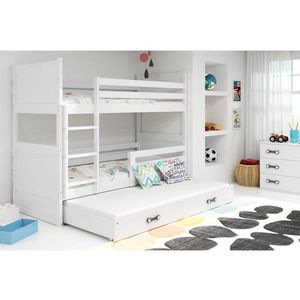 BMS Detská poschodová posteľ s prístelkou RICO 3 | biela 90 x 200 cm Farba: biela/biela vyobraziť