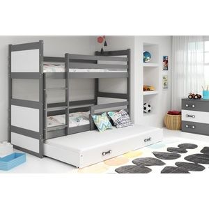 BMS Detská poschodová posteľ s prístelkou RICO 3 | sivá 90 x 200 cm Farba: Biela vyobraziť