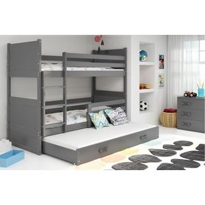 BMS Detská poschodová posteľ s prístelkou RICO 3 | sivá 90 x 200 cm Farba: Sivá vyobraziť