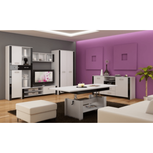 ArtCross Obývacia stena HUGO II Farba: Biela / čierny lesk vyobraziť