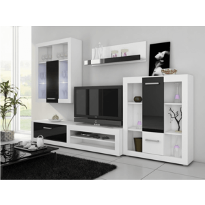 ArtCross Obývacia stena VIKI Farba: Biela / čierny lesk vyobraziť