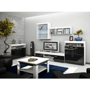 ArtCross Obývacia stena MAX Farba: Biela / čierny lesk vyobraziť