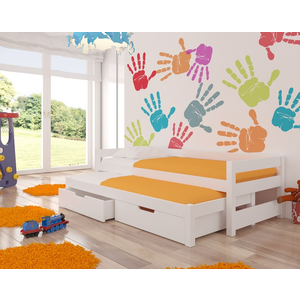 ArtAdrk Detská posteľ s prístelkou FRAGA Farba: Biela vyobraziť