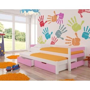 ArtAdrk Detská posteľ s prístelkou FRAGA Farba: biela / ružová vyobraziť