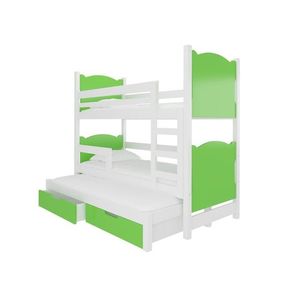 ArtAdrk Detská poschodová posteľ LETICIA Farba: biela / zelená vyobraziť